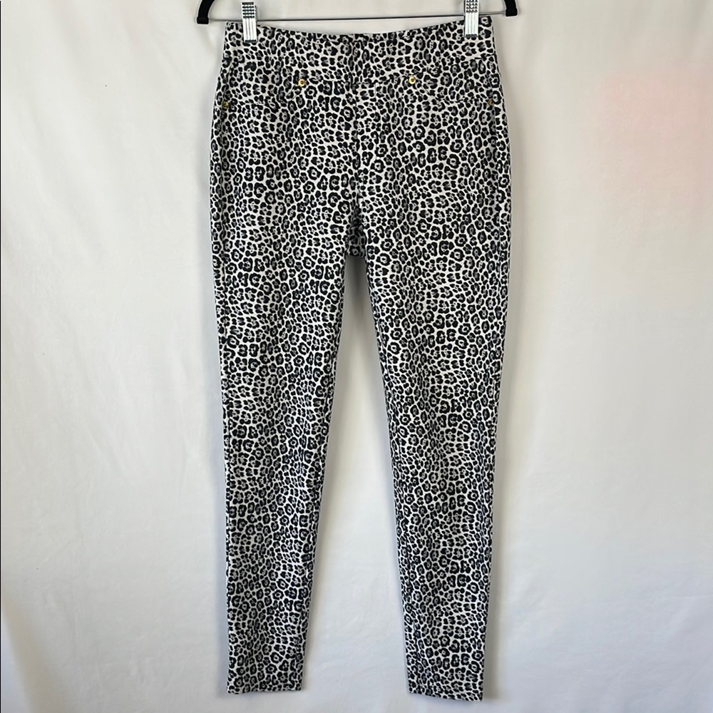 Michael Kors Black and White Leopard Pants/Jeggings/Leggings - Size Small